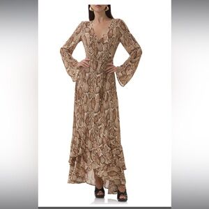 Mimi Snakeskin Print Long Sleeve Wrap Dress
AFRM